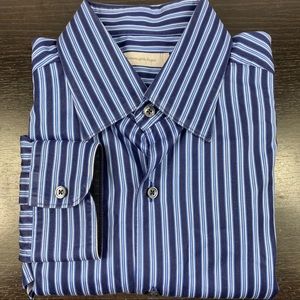 Ermenegildo Zegna L blue stripe button down